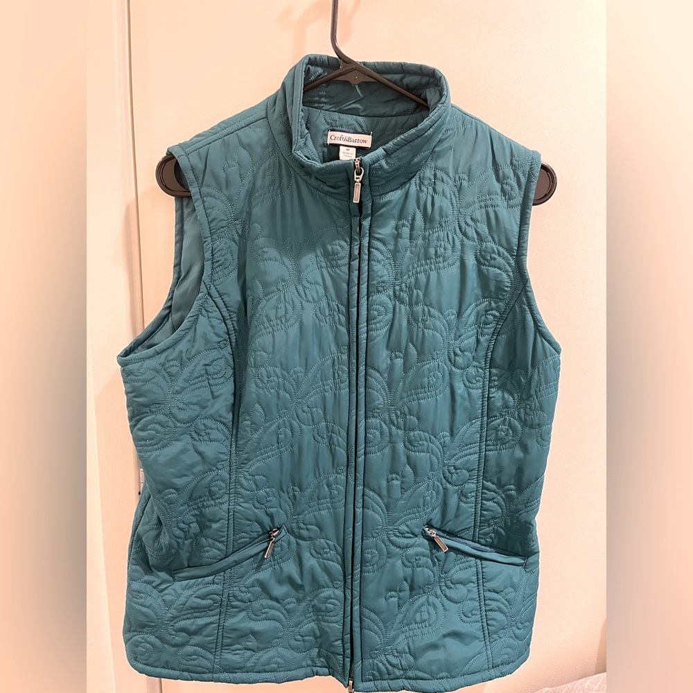 Down Quilted Vest: Teal